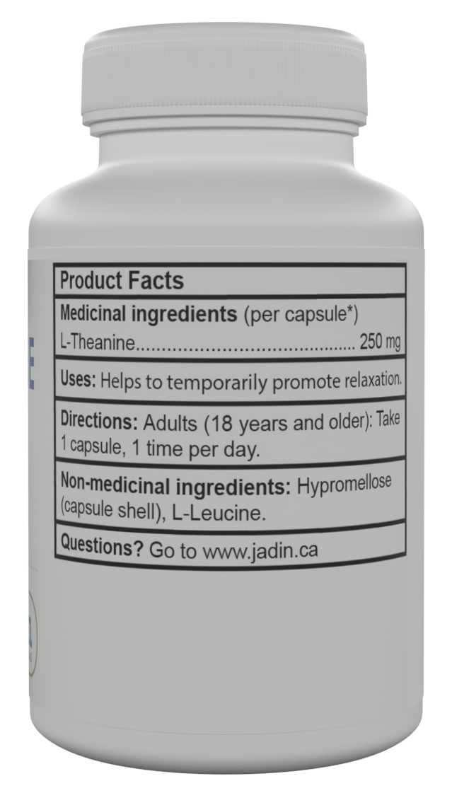 L-THEANINE 250 mg – Pure – No Fillers – 120 Vegetable Capsules