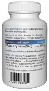 NAC (N-Acetyl-L-Cysteine) 600 mg 120 Vegetable Capsules