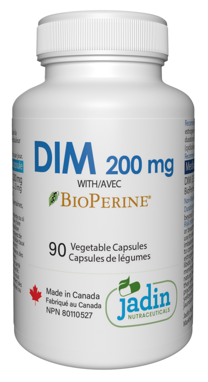 DIM 200 mg + BLACK PEPPER (BioPerine) 90 Vegetable Capsules - Estrogen Support