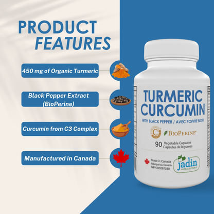 Organic TURMERIC + CURCUMIN (C3 Complex) + BLACK PEPPER (BioPerine) – 90 Vegetable Capsules