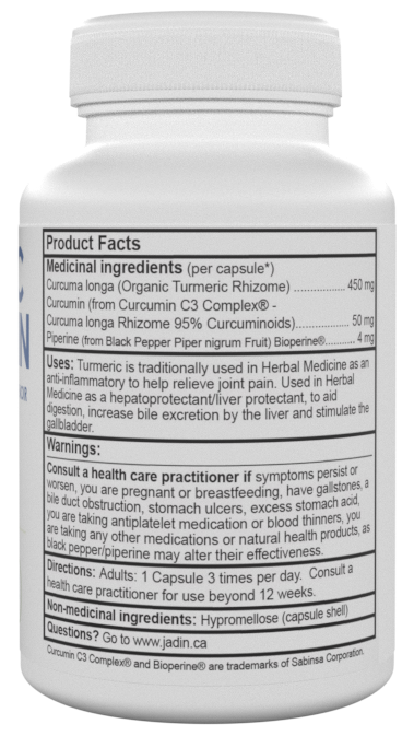 Organic TURMERIC + CURCUMIN (C3 Complex) + BLACK PEPPER (BioPerine) – 90 Vegetable Capsules