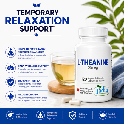 L-THEANINE 250 mg – Pure – No Fillers – 120 Vegetable Capsules
