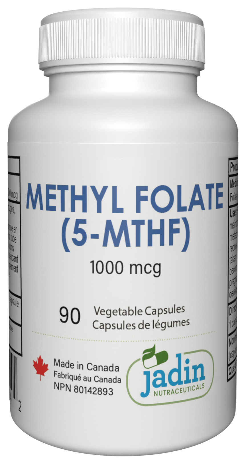 Methyl Folate (5-MTHF) 1000 mcg - 90 Vegetable Capsules