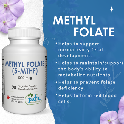 Methyl Folate (5-MTHF) 1000 mcg - 90 Vegetable Capsules