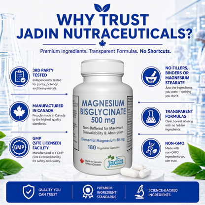 Magnesium Bisglycinate 500 mg (Albion TRAACS®) – 100% Pure – Non-Buffered