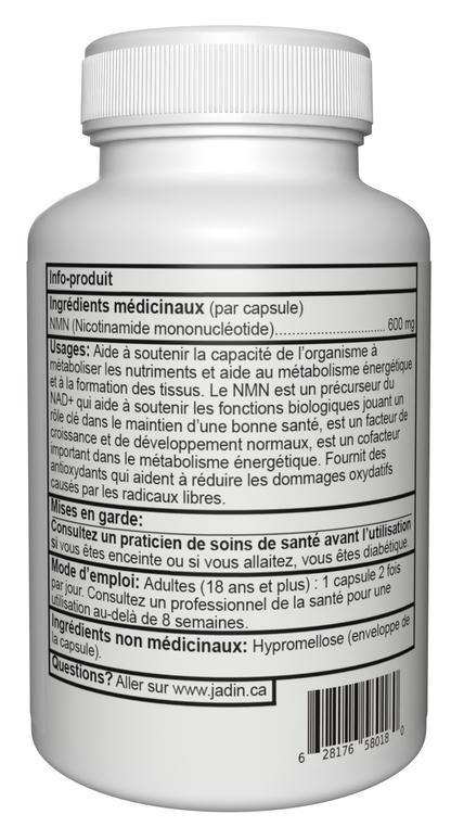 NMN Supplement 600 mg - 120 Vegetable Capsules