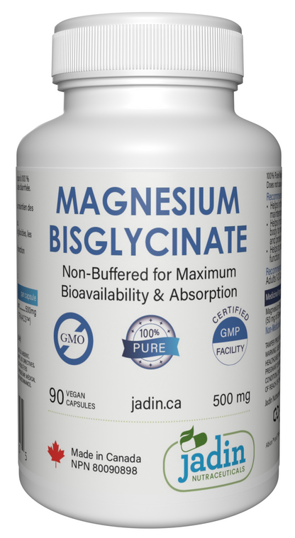 Magnesium Bisglycinate 500 mg – 100% Pure – No Fillers –   Non-Buffered – 90 Vegetable Capsules