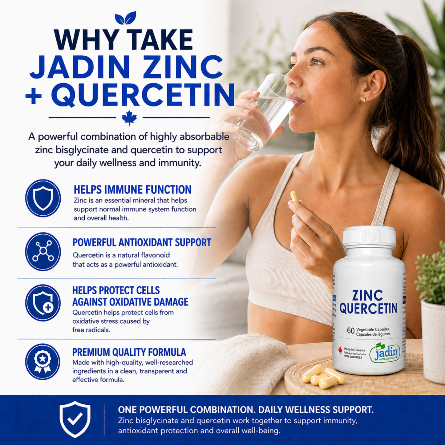 Zinc Bisglycinate + Quercetin – 60 Vegetable Capsules
