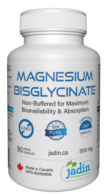 Magnesium Bisglycinate 500 mg – 100% Pure – No Fillers –   Non-Buffered – 90 Vegetable Capsules