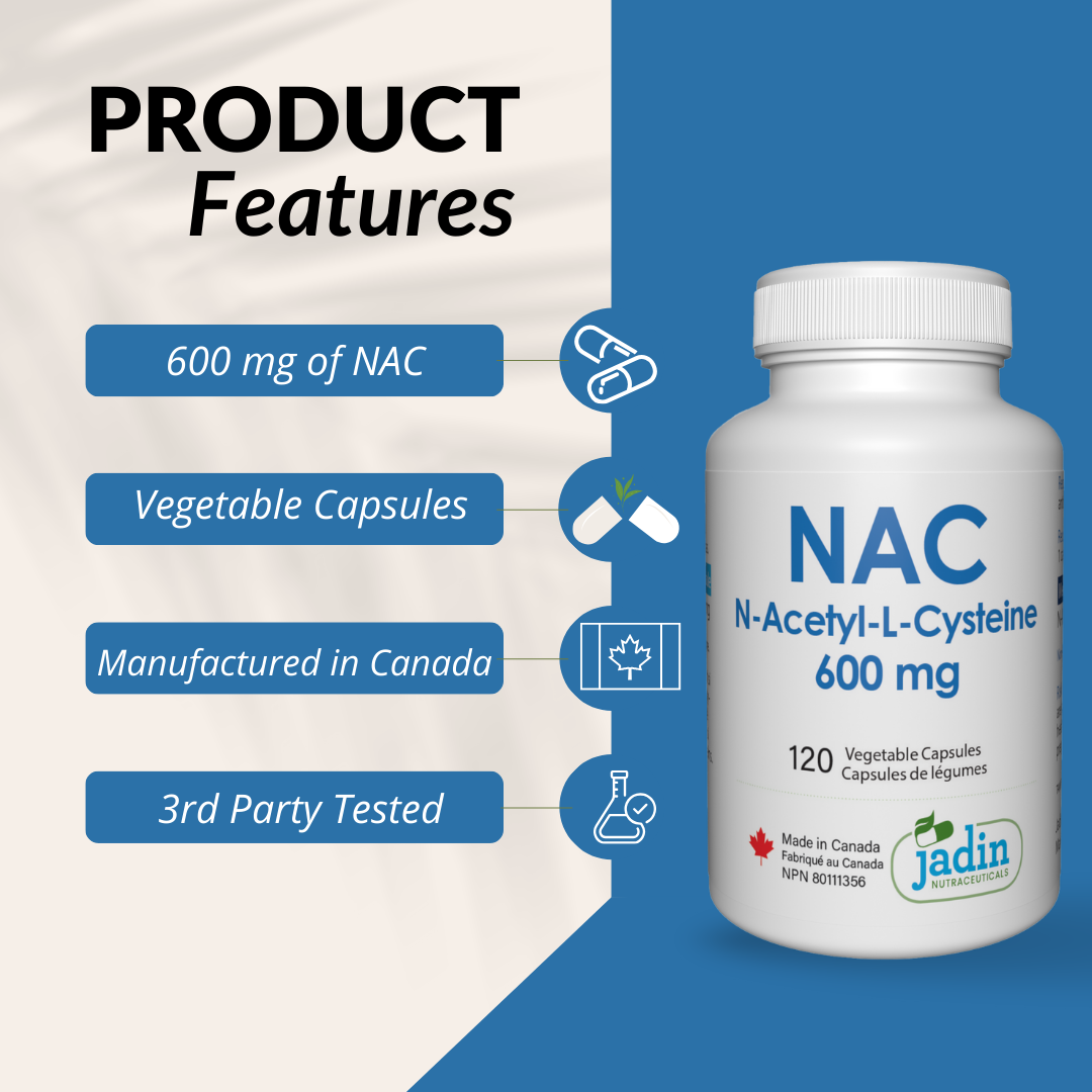 NAC (N-Acetyl-L-Cysteine) 600 mg 120 Vegetable Capsules