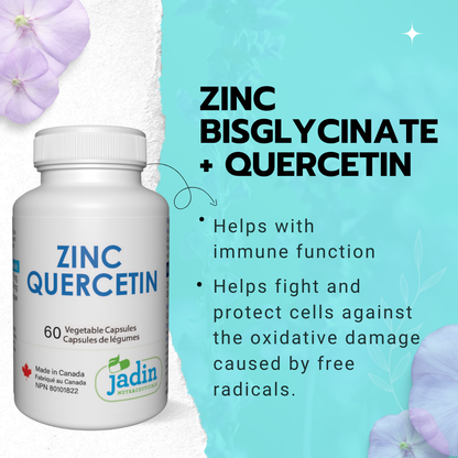 ZINC Bisglycinate + QUERCETIN – 60 Vegetable Capsules