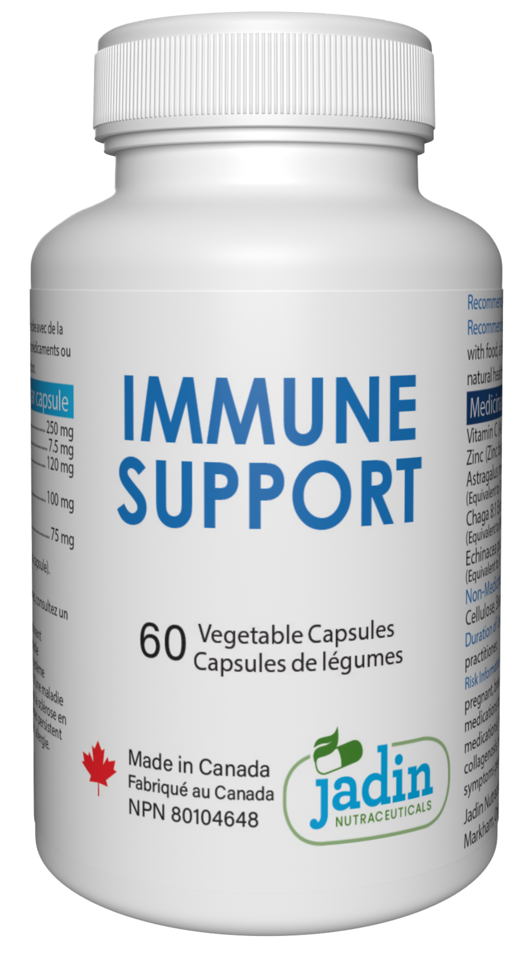 IMMUNE SUPPORT – 5 in 1 Premium Supplement – Vitamin C, Zinc, Chaga Mushroom, Astragalus & Echinacea – 60 Vegetable Capsules