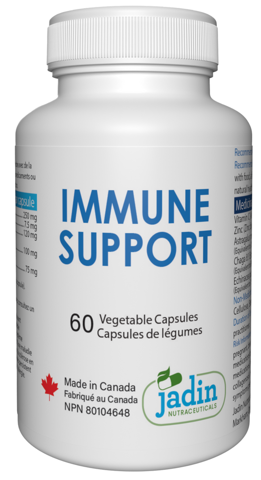 IMMUNE SUPPORT – 5 in 1 Premium Supplement – Vitamin C, Zinc, Chaga Mushroom, Astragalus & Echinacea – 60 Vegetable Capsules