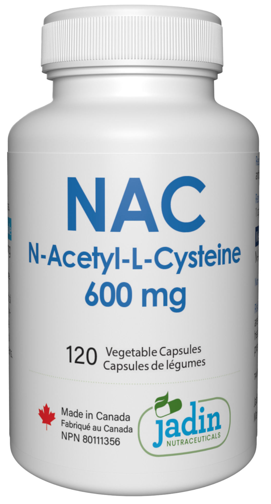 NAC (N-Acetyl-L-Cysteine) 600 mg 120 Vegetable Capsules